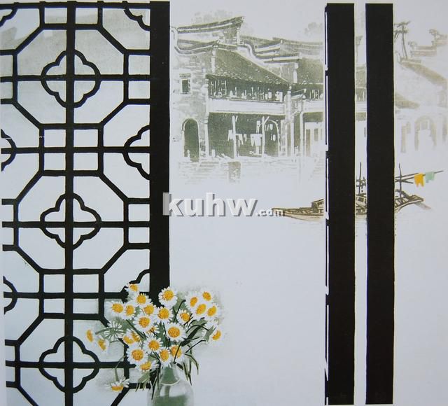 水印木刻风景版画