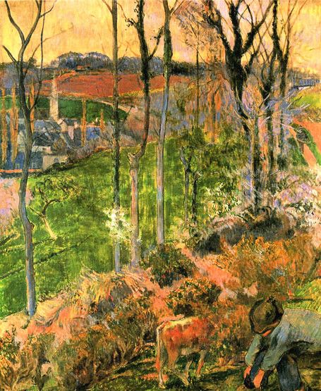 保罗・<a href=https://www.kuhw.com/e/tags/?tagname=%E4%BF%9D%E7%BD%97%C2%B7%E9%AB%98%E6%9B%B4 target=_blank class=infotextkey>高更</a>【布列塔尼蓬塔旺风景】作品-- 法国