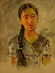 罗摩克里希纳Kamble生活肖像绘画示范