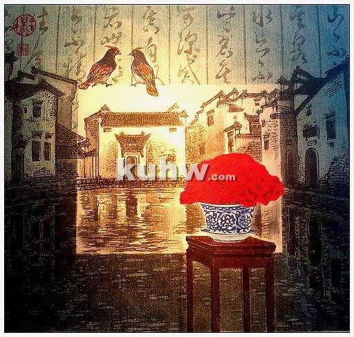 水印木刻风景版画