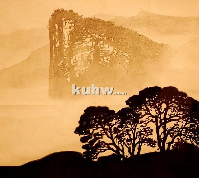 水印木刻风景版画