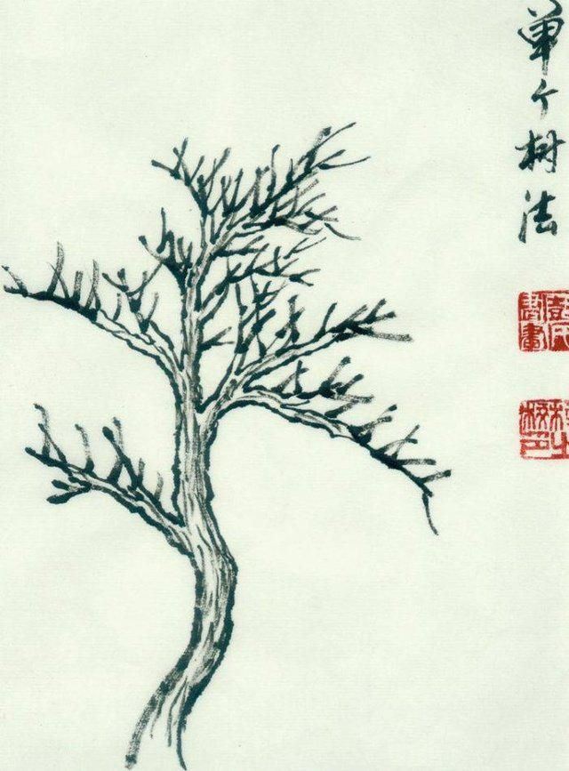 手把手教学画水墨画，中国画中松树竹子的画法简介！