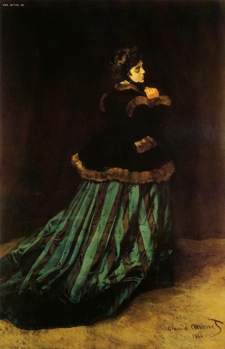 <a href=https://www.kuhw.com/e/tags/?tagid=1931 target=_blank class=infotextkey>莫奈</a>：《绿衣女子》作品欣赏