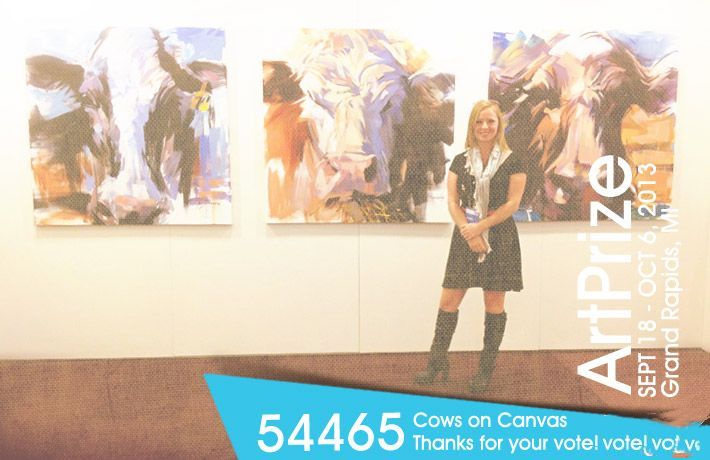 自定义宠物牛在画布上的肖像 Cows-on-Canvas-exhibit_Vote_ArtPrize_custom-pet-portrait-artist_custom-horse-paintings