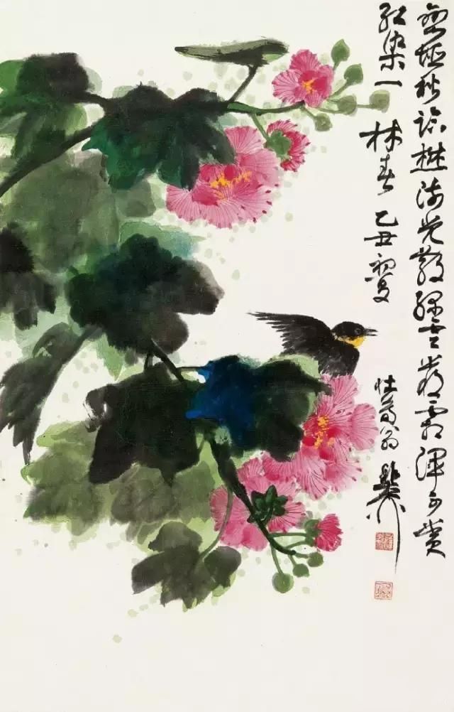 大师笔下芙蓉花，似美人初醉