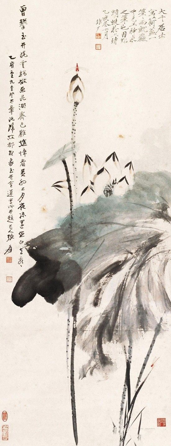 于非�《蜻蜓荷花图》