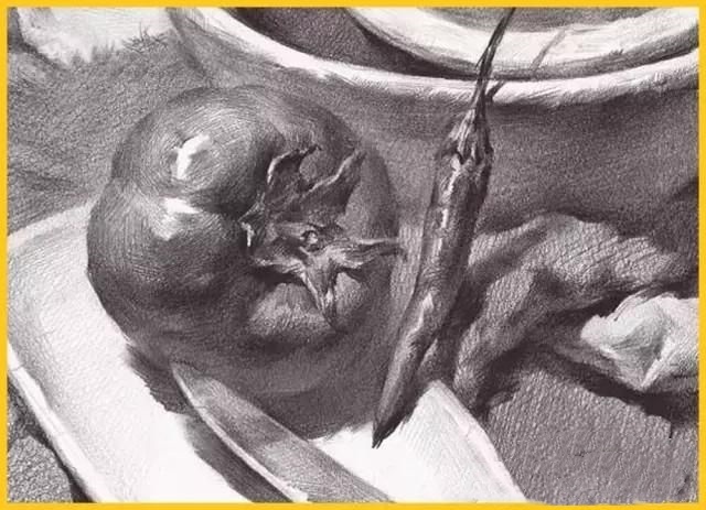 真的画错了――你的素描西红柿太圆啦！