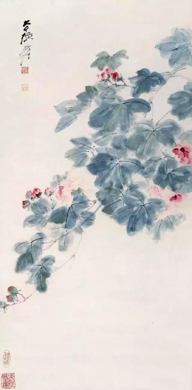大师笔下芙蓉花，似美人初醉