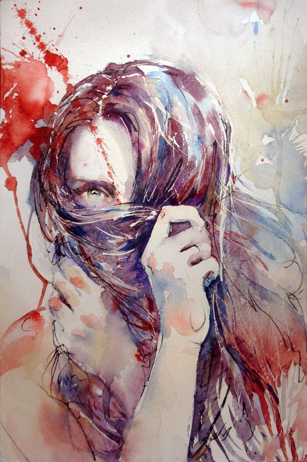 374水彩画肖像作品