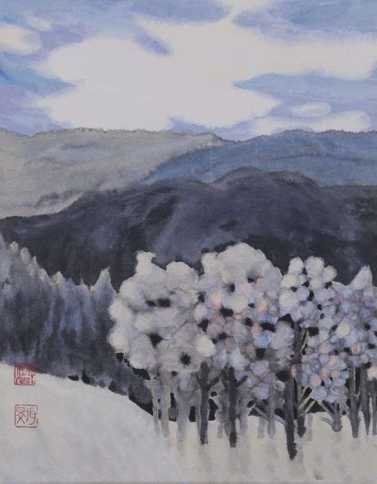 杨佴�《山》 43 x 35cm 2001年 纸本设色作
