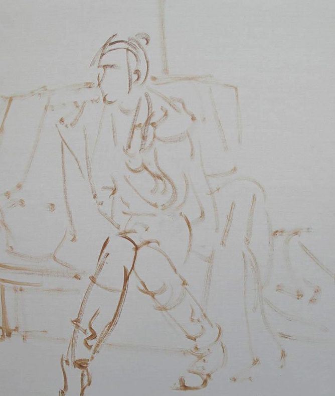 画出人的教程:年轻女性穿着靴子素描绘画步骤(1)