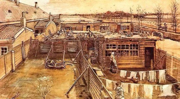 <a href=https://www.kuhw.com/e/tags/?tagid=139 target=_blank class=infotextkey>梵高</a>【从画室看木匠工作间】作品--  荷兰
