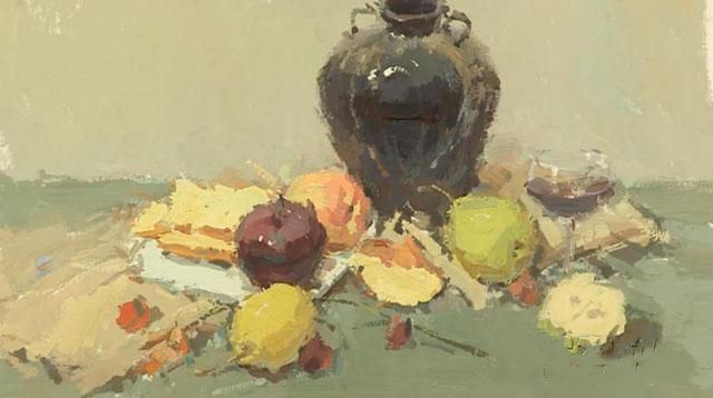 色彩静物水果暖色调的画法
