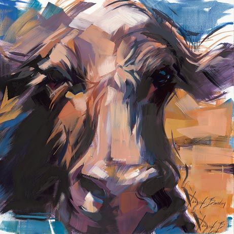 自定义宠物牛在画布上的画像# 3 Cows-on-Canvas-2__Custom-pet-portraits-by――equestrian-painter-Jen-Brandon