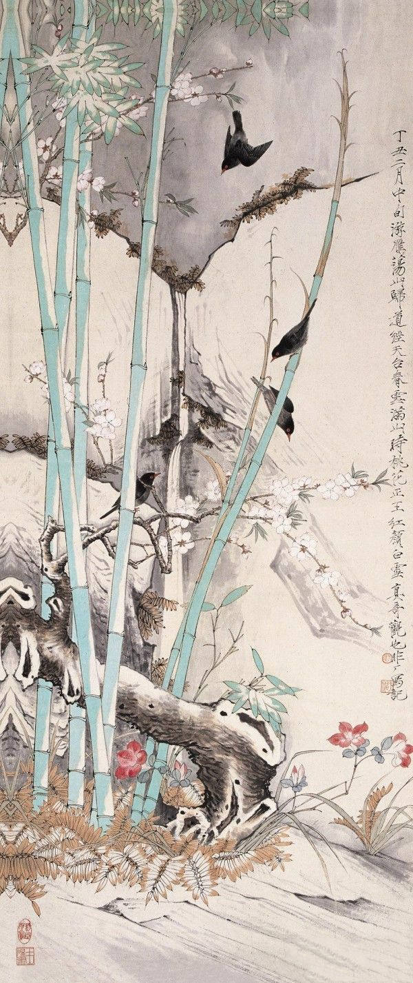 于非�《天台春色图》