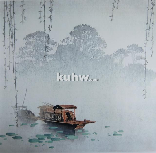 水印木刻风景版画