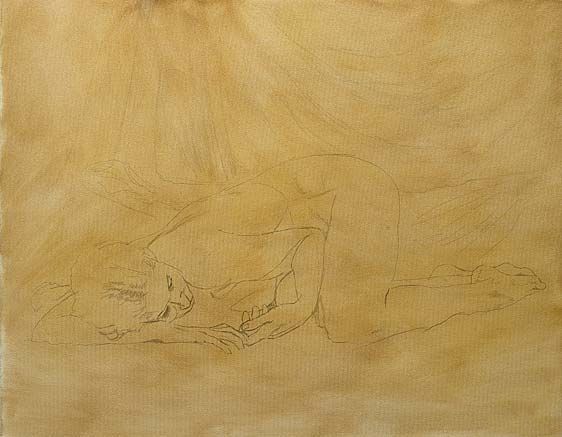 女性裸体画,underdrawing对于油画、菲利普・豪油画教程