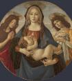 桑德罗·波提切利《圣母子与圣约翰和天使》作品- 意大利
