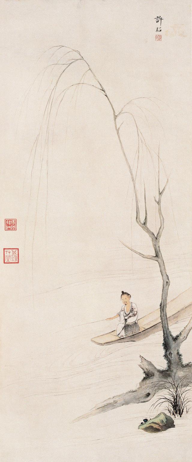 清代名家许昭山水人物画作品欣赏