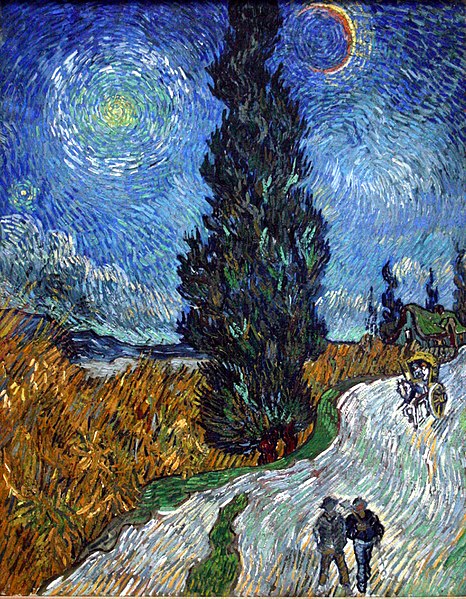 文森特·梵高（Vincent van Gogh）作品《有丝柏的道路》高清下载