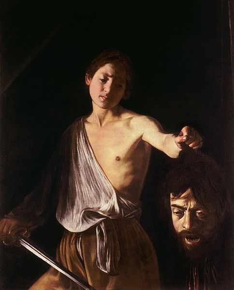 意大利艺术家卡拉瓦乔(Michelangelo Merisi da Caravaggio)作品《手提歌利亚头的大卫》高清下载
