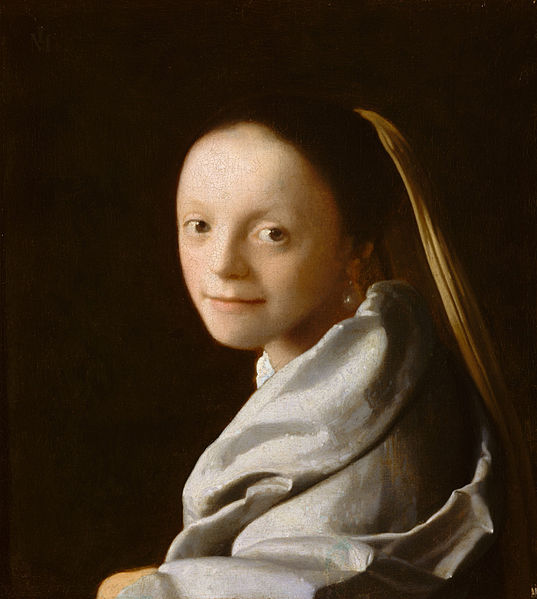 约翰内斯·维米尔（Johannes Vermeer）油画作品《少妇肖像》高清下载