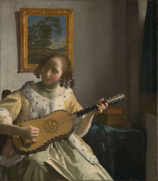 约翰内斯·维米尔（Johannes Vermeer）油画作品《吉他手》高清下载