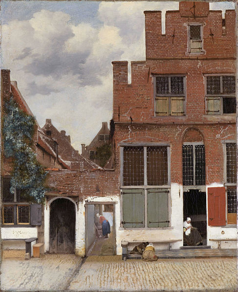 约翰内斯·维米尔（Johannes Vermeer）油画作品《小街》高清下载