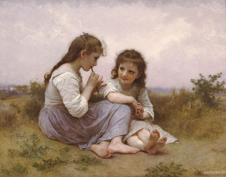 法国画家威廉·阿道夫·布格罗（William Adolphe Bouguereau)《童年的田园生活》高清下载
