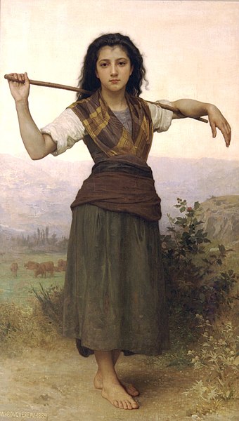 法国画家威廉·阿道夫·布格罗（William Adolphe Bouguereau)《牧羊女》