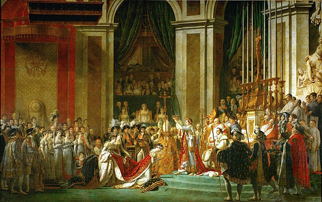 法国画家雅克-路易·大卫(Jacques-Louis David)作品《拿破仑加冕》高清