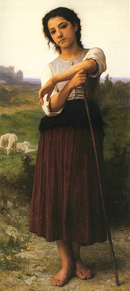 法国画家威廉·阿道夫·布格罗（William Adolphe Bouguereau)《站立的年轻牧羊女》