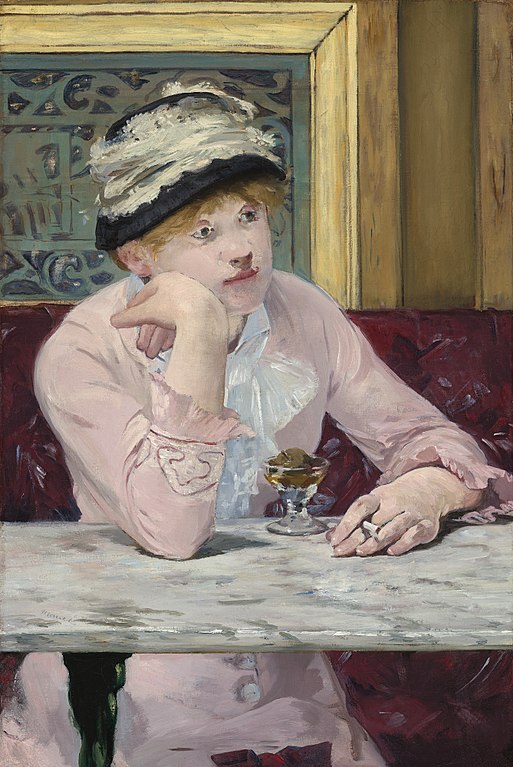 法国印象派画家爱德华·马奈(édouard Manet)作品《李子白兰地》