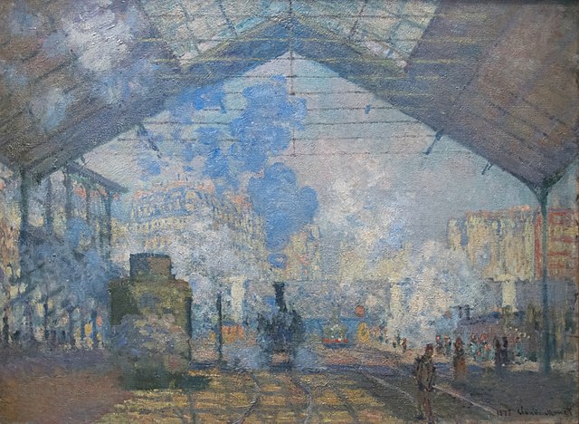 法国画家克洛德·莫奈（Claude Monet）作品《圣拉扎尔火车站》