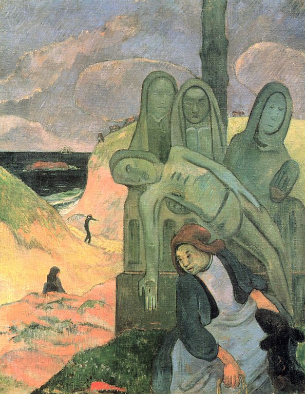法国画家保罗·高更(paul gauguin)作品《绿色的基督》