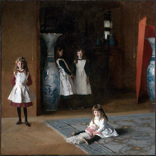 美国约翰·辛格·沙金(John Singer Sargent)油画《爱德华·达里·博伊特的女儿》
