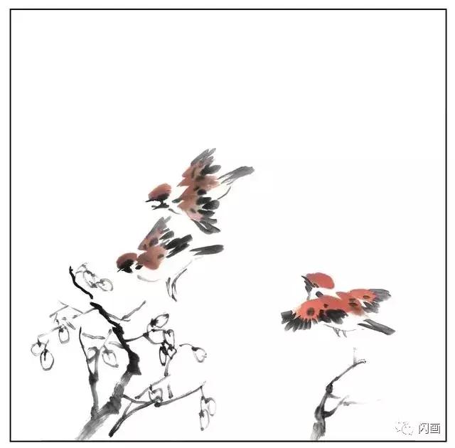 麻雀,燕子,翠鸟的画法