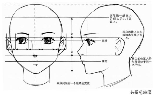 画画教程：十字线画人物五官的方法和技巧