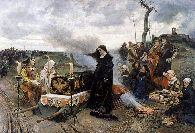 西班牙画家弗朗西斯科·普拉蒂纳（Francisco Pradilla）《疯女胡安娜》油画