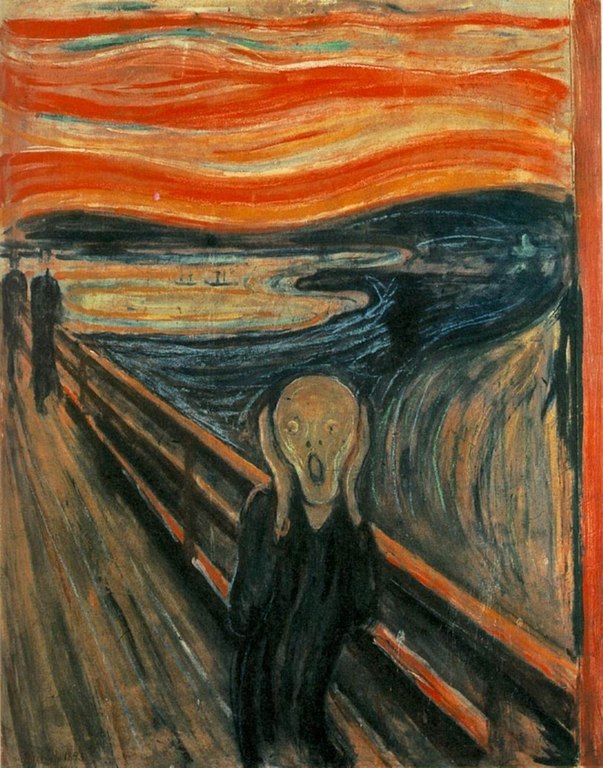 前100幅世界名画（三）-爱德华·蒙克（Edvard Munch）作品《呐喊》作品欣赏