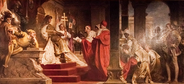 久拉·本丘尔（GyulaBenczúr）作品 《马蒂亚斯（Matthias）接受教皇的使节》高清下载