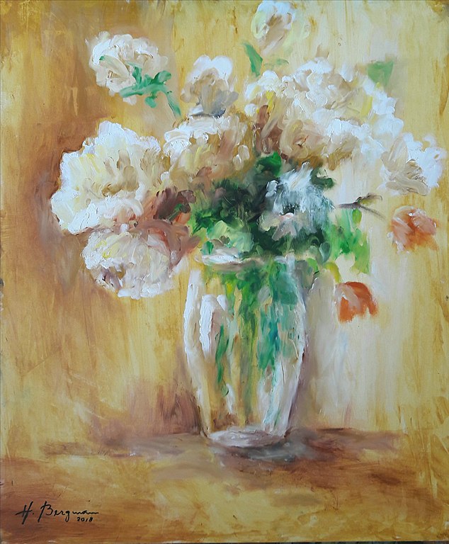 赫尔曼·伯格曼（Herman Bergman）作品《 白色的花》油画高清