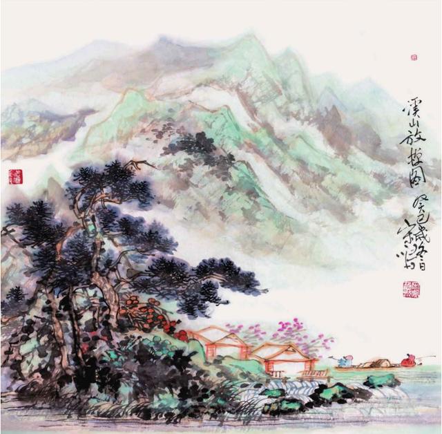 跟宋鸣老师一起学习《溪山放棹图》的创作