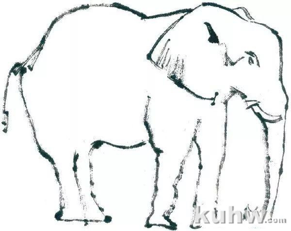 国画教程：国画大象的绘画步骤