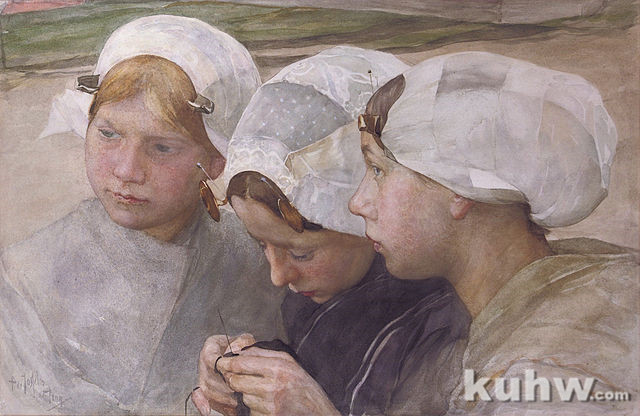 彼得·约瑟琳·德·琼作品《来自斯海弗宁恩的三个女孩》