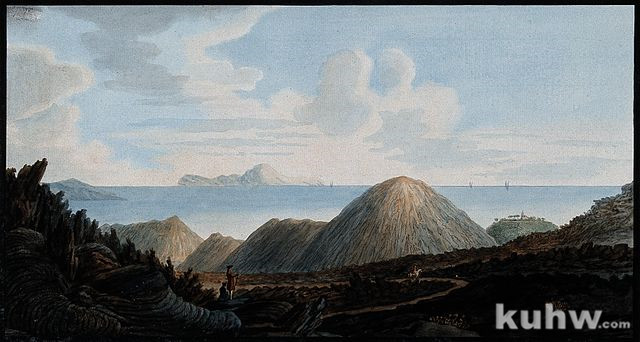 彼得罗·法布里斯(Pietro Fabris)作品《维苏威火山》 作品高清下载