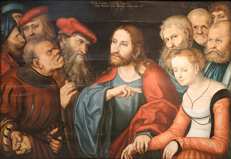老卢卡斯·克拉纳赫（Cranach,Lucas）作品《基督和淫妇》高清下载