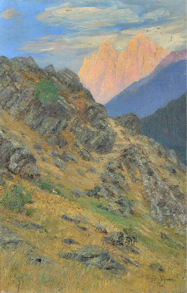 Leopold Günther-Schwerin 油画作品《白云岩之夜》高清下载
