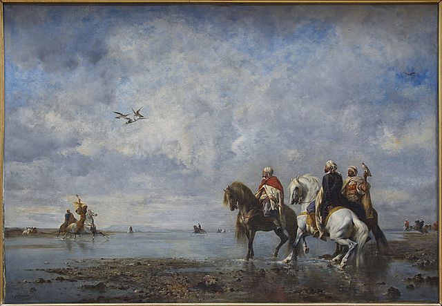  尤金Eugène Fromentin 作品《猎鹭》