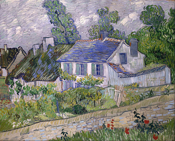 文森特·梵高（Vincent van Gogh） 作品《奥弗的房子（在瓦兹住宅别墅） 》高清